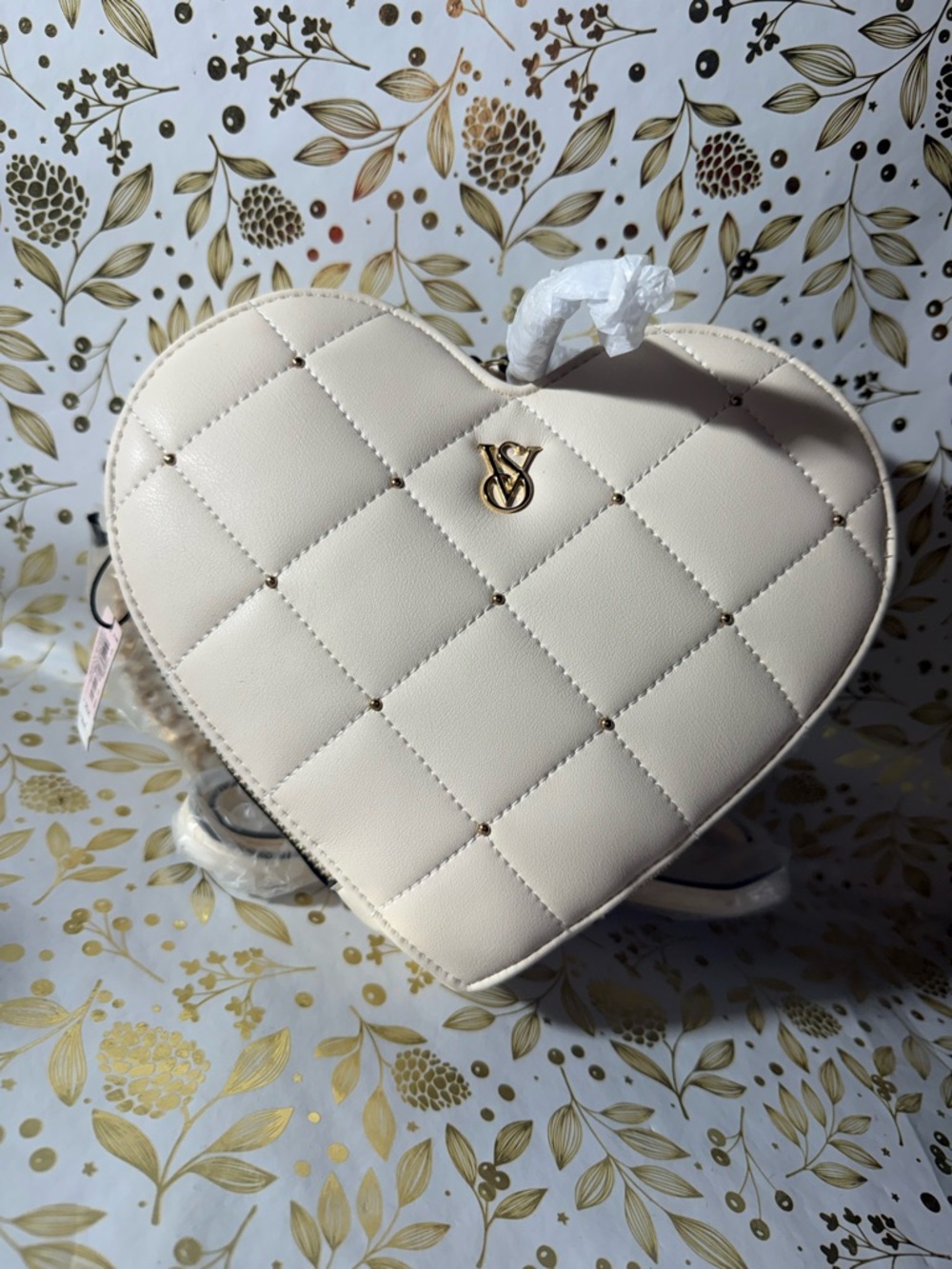 Victoria's Secret Quilted Heart Mini Crossbody in Blush Pink